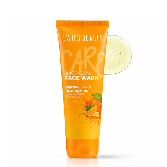 SWISS BEAUTY JUICY GLOW FACE WASH ORANGE PEEL+NIACINAMIDE