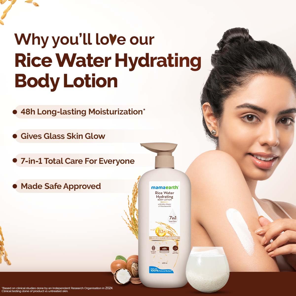 Mamaearth Rice Water Hydrating Body Lotion With Rice Water & Niacinamide 400 ml