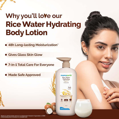 Mamaearth Rice Water Hydrating Body Lotion With Rice Water & Niacinamide 400 ml