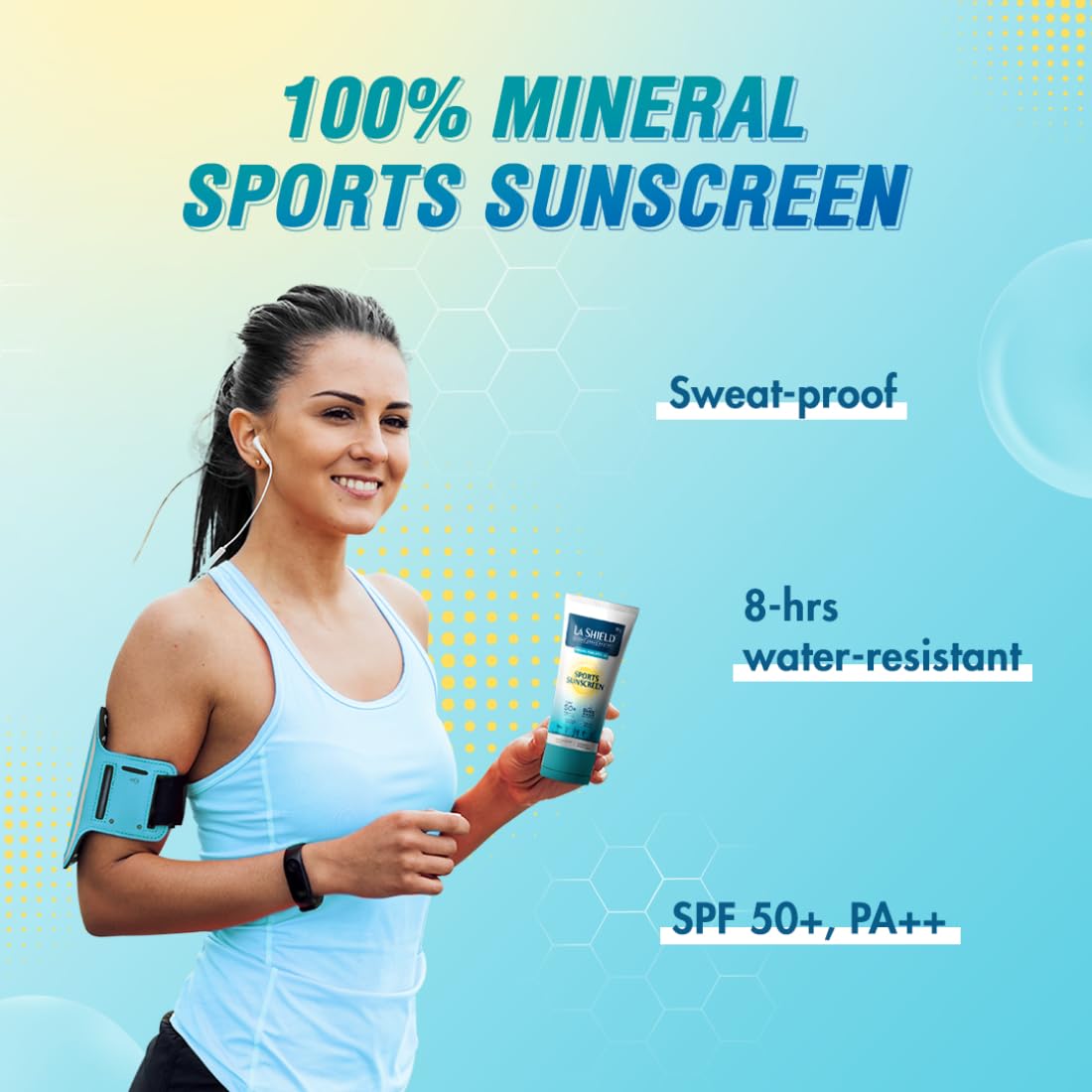 LA SHIELD MINERAL SPORTS SUNSCREEN GEL SPF 50+ - Transparent 80 g