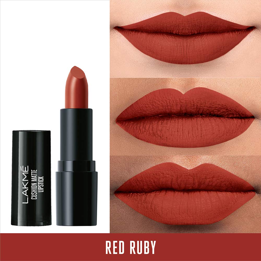 Lakme Cushion Matte Red Ruby Lipstick 4.5 g