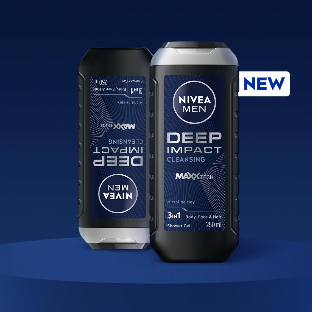 Nivea Deep Impact 3-In-1 Men Shower Gel 250 ml