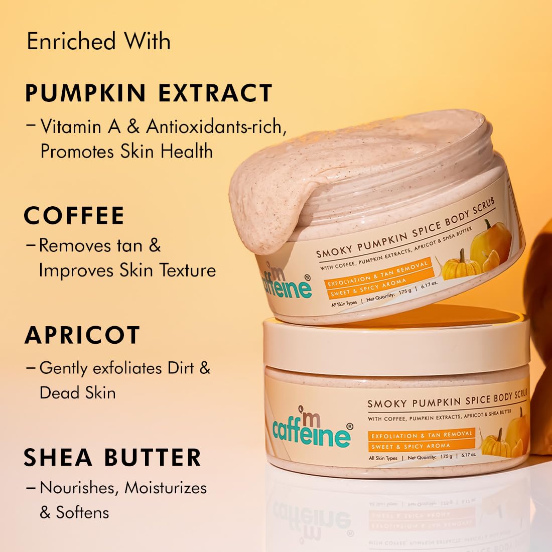 mCaffeine Smoky Pumpkin Spice Body Scrub & Exfoliators 175 g