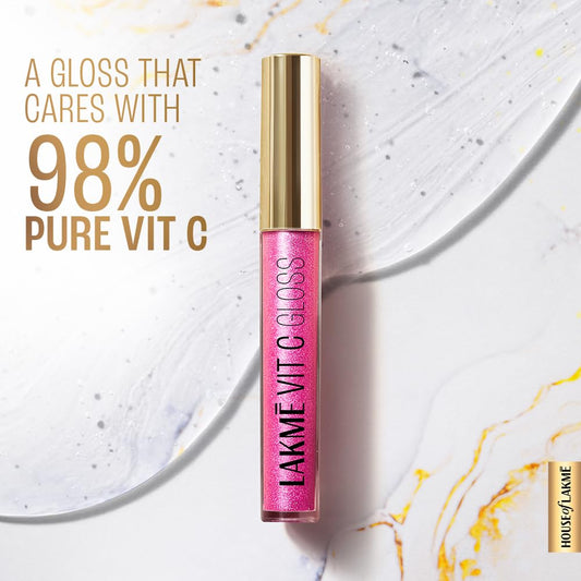 Lakme Superglow Vit C Lip Gloss - HOT PINK