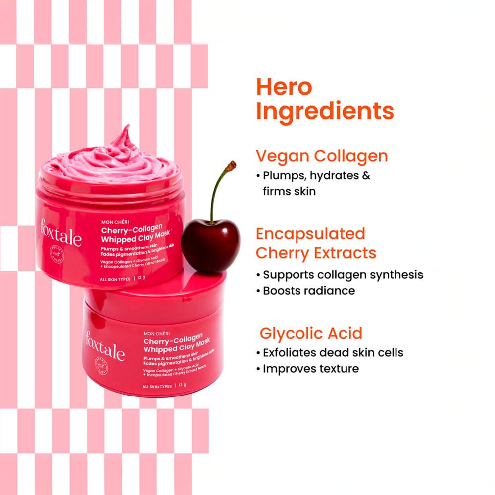 Foxtale cherry collagen clay mask
