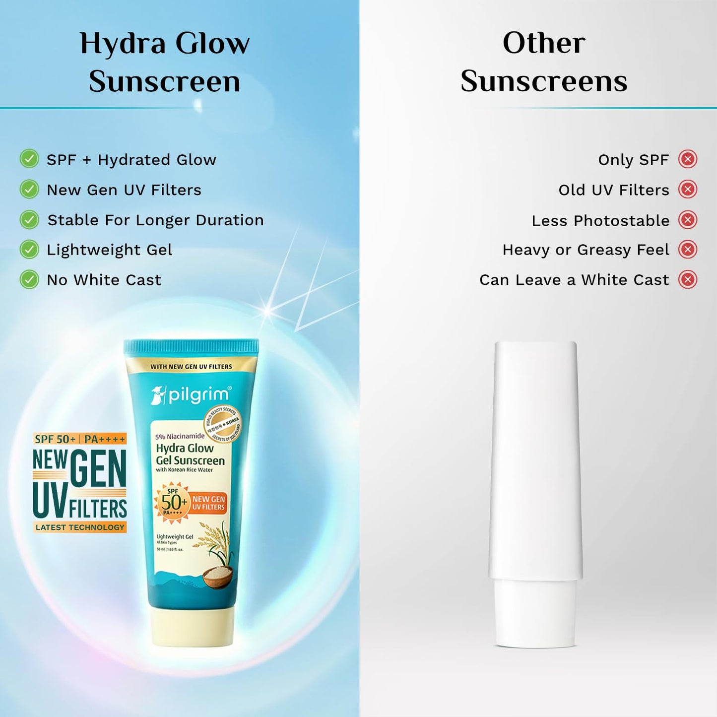 pilgrim 5% Vitamin C Brightening Ultra Light Gel Sunscreen 50 MILLI_LITRE