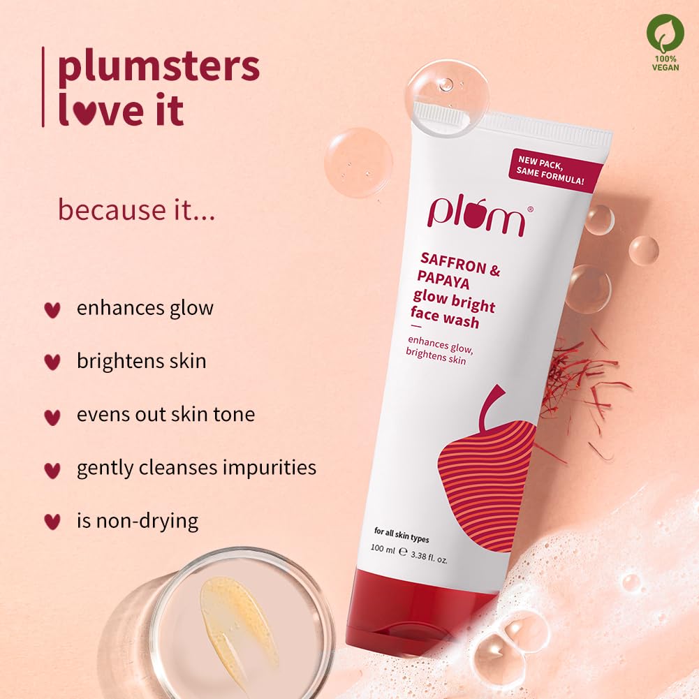 Plum Saffron & Papaya Glow Bright Face Wash 100 MILLI_LITRE