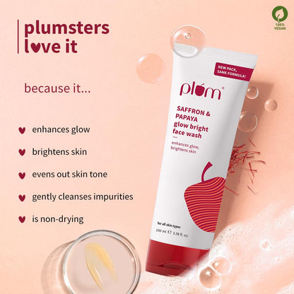 Plum Saffron & Papaya Glow Bright Face Wash 100 MILLI_LITRE