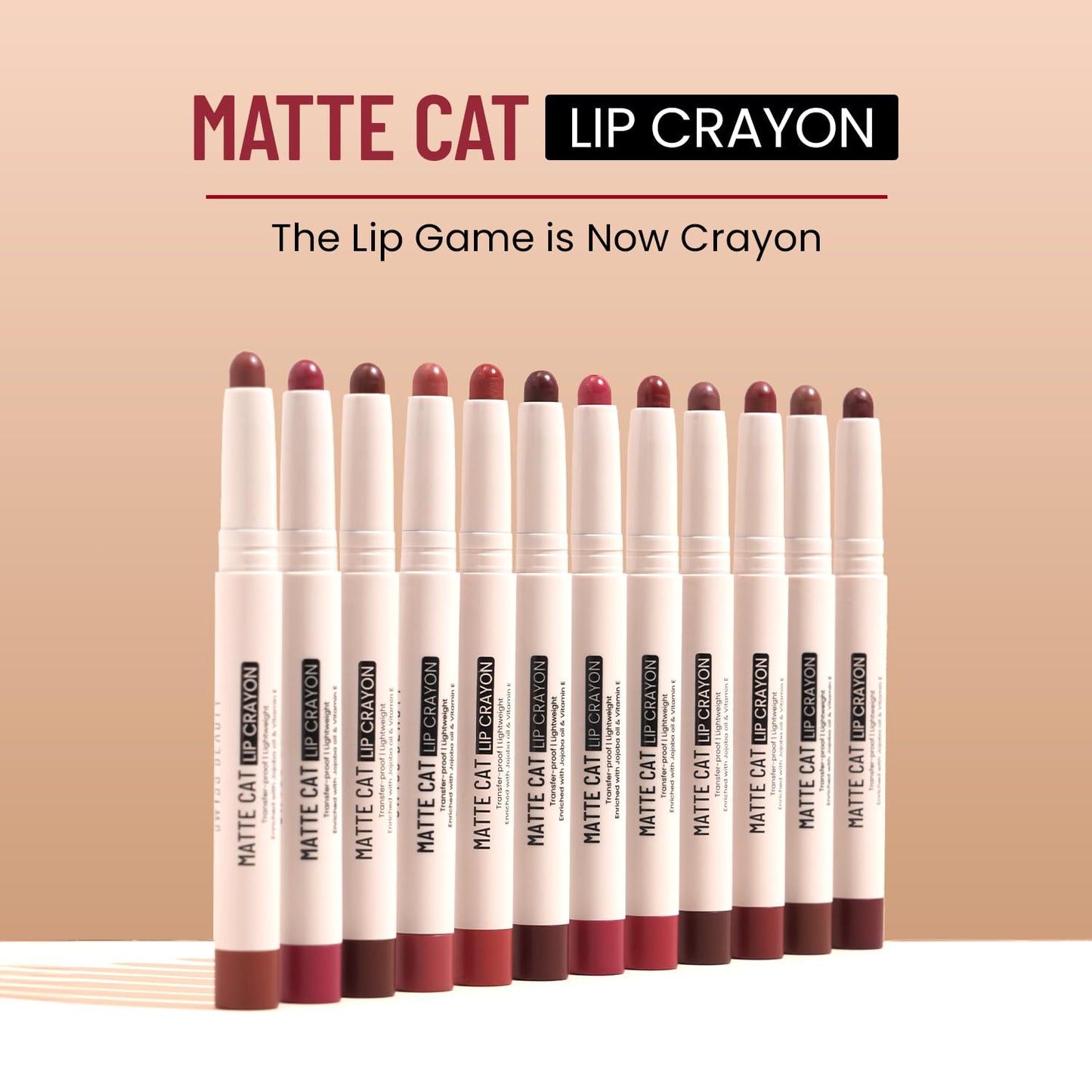 Swiss Beauty Matte Cat Lip Crayon, Sinful Scarlet 1.5 GRAM