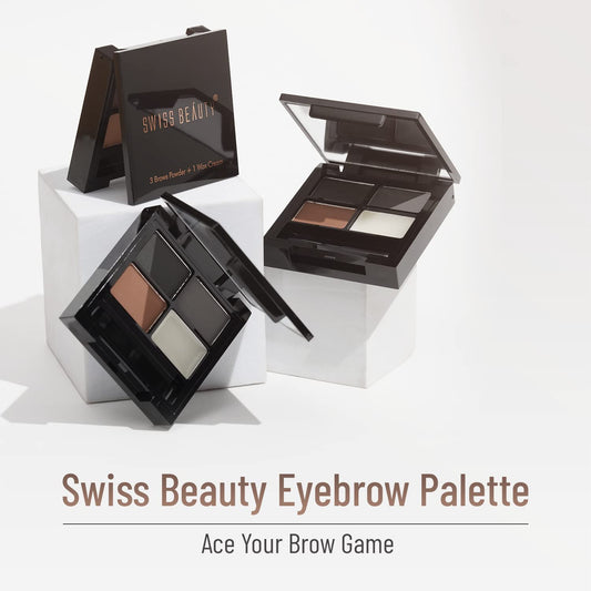Swiss Beauty Eyebrow Palette Shape My Brow, 3 Brows Powder And 1 Wax Cream, Eye Makeup 5 GRAM