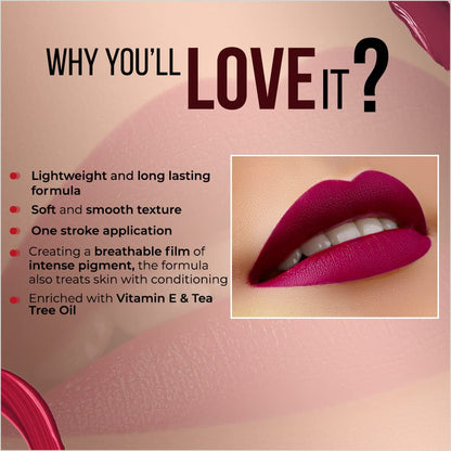 Colorbar Powerkiss Vegan Matte Lipcolor - Sassy Ride 018 5 ml