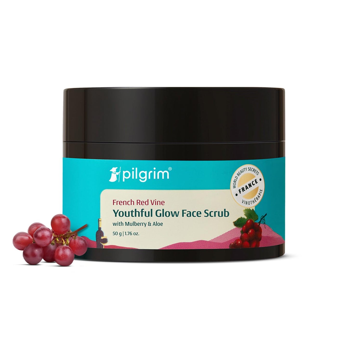 Pilgrim Red Vine Mulberry & Aloe Face Scrub 50 GRAM