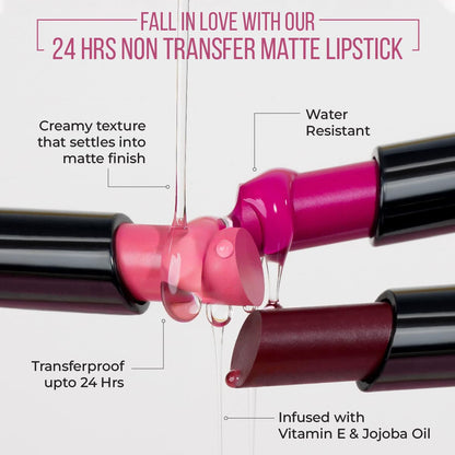 INSIGHT 24 Hrs Non Transfer Matte Lipstick - 28 Good Girl 3 g