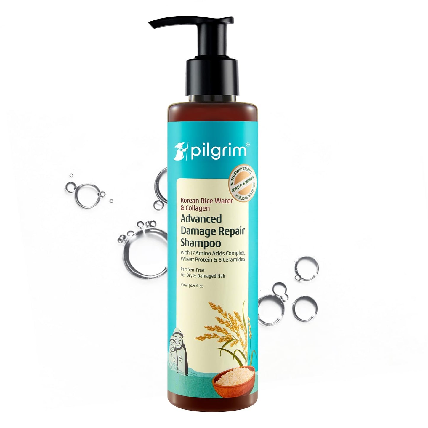 pilgrim Korean Rice Water & Collagen Advanced Damage Repair Shampoo 200 MILLI_LITRE