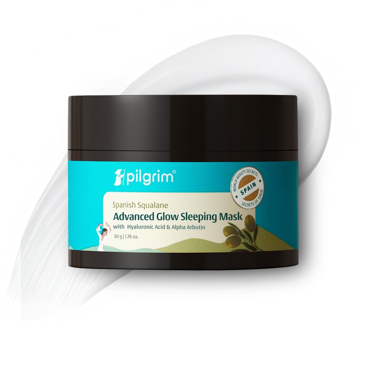 Pilgrim Squalane Glow Sleeping Mask With Hyaluronic Acid | Smooth, Supple & Radiant Skin 50 GRAM