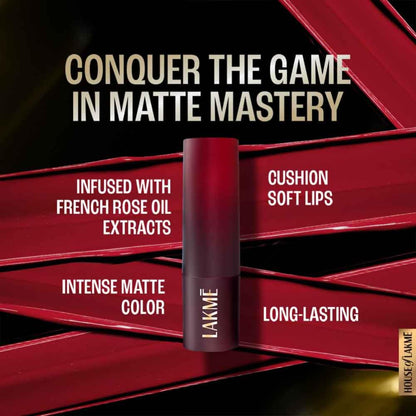 Lakme Cushion Matte Lipstick - Red Crimson 4.5 g