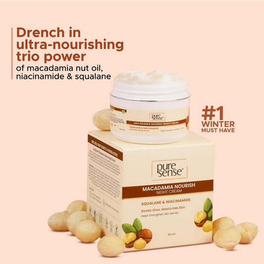 PURE SENSE MACADAMIA NOURISH night cream SQUALANE & NIACINAMIDE 50 ML