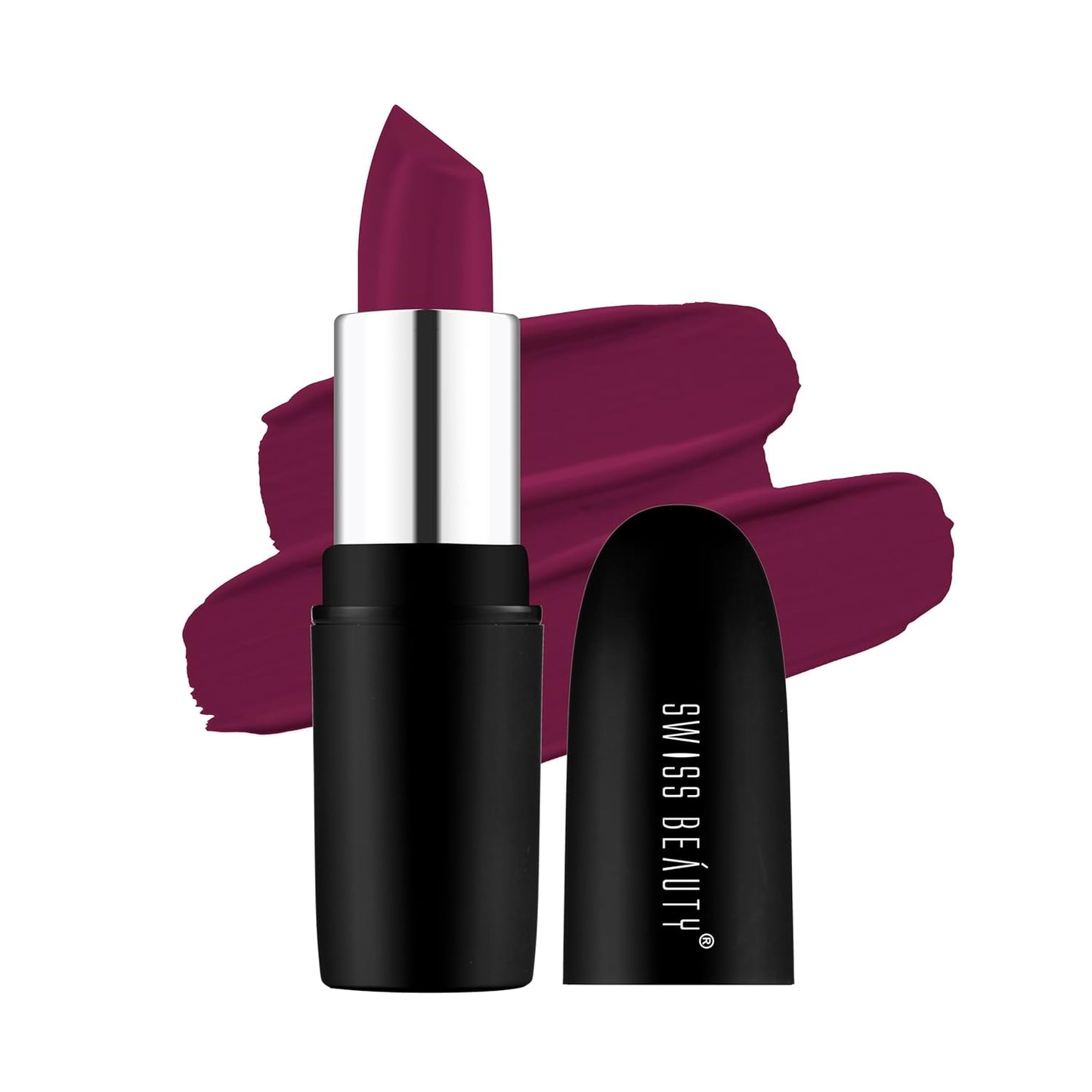 Swiss Beauty Pure Matte Waterproof Lipstick - Sb S6 224 Red Wine 3.8 g