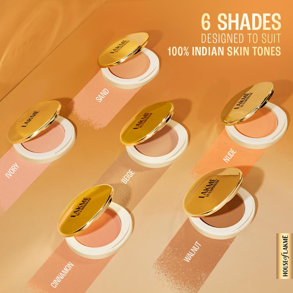 Lakme Vit C Superglow Skin Perfecting Compact - Beige 8 g