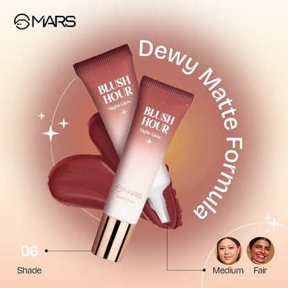 MARS Liquid Dewy Matte Finish Blush Hour - 06 NIGHT GLOW 12 ml