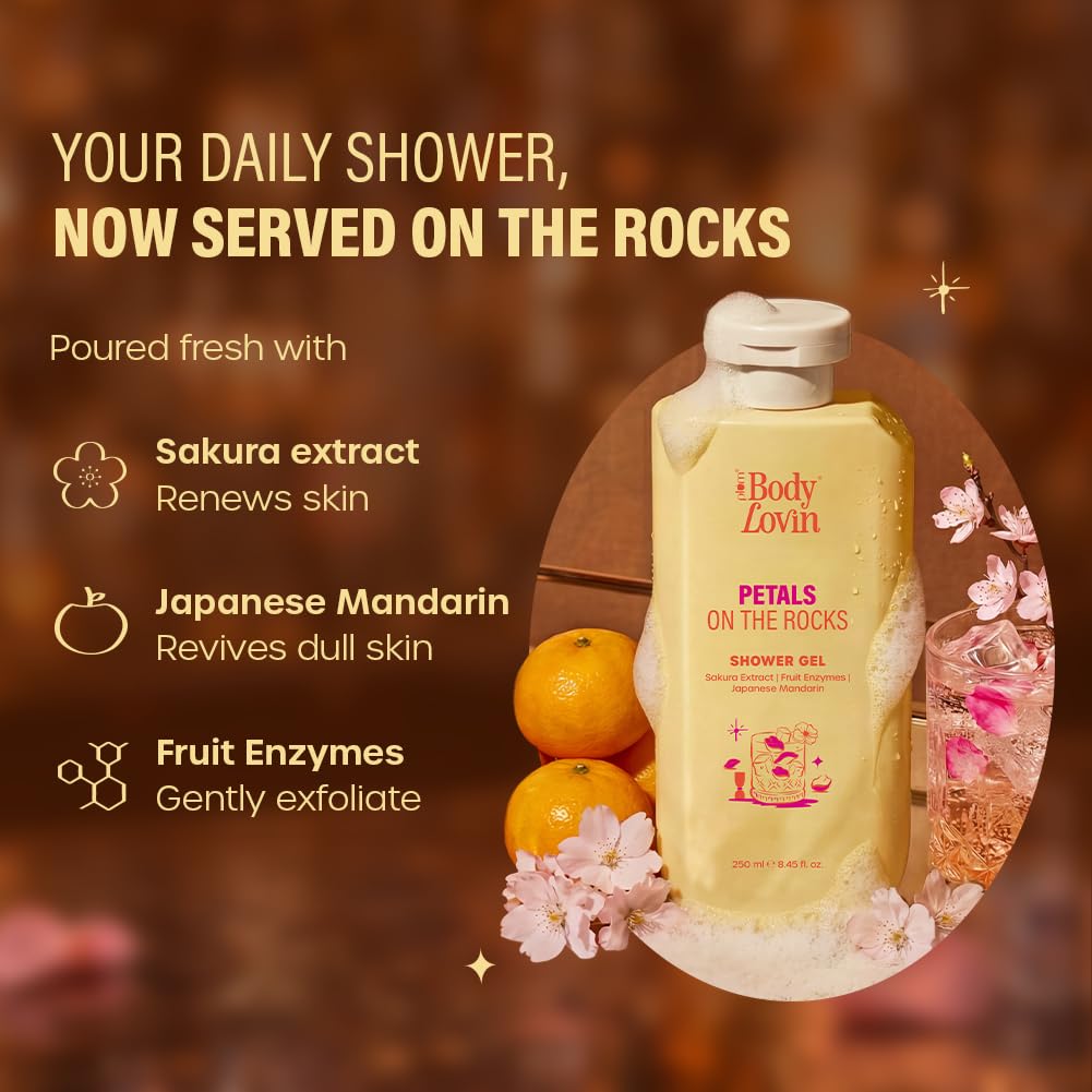 PLUM BODY LOVIN PETALS ON THE ROCKS SHOWER GEL