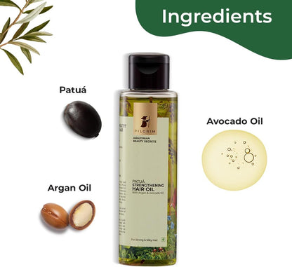Pilgrim Patua Strengthening Hair Oil With Argan & Avocado Oil For Strong & Silky Hair Hair Oil 115 MILLI_LITRE