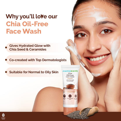 mamaearth Oil-Free Chia Seed & Ceramides FACE WASH 100 ml