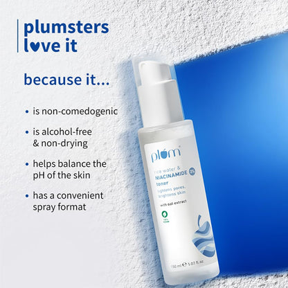 Plum 3% Niacinamide Toner With Rice Water For Clear, Blemish-Free And Hydrated Skin Men & Women 150 MILLI_LITRE