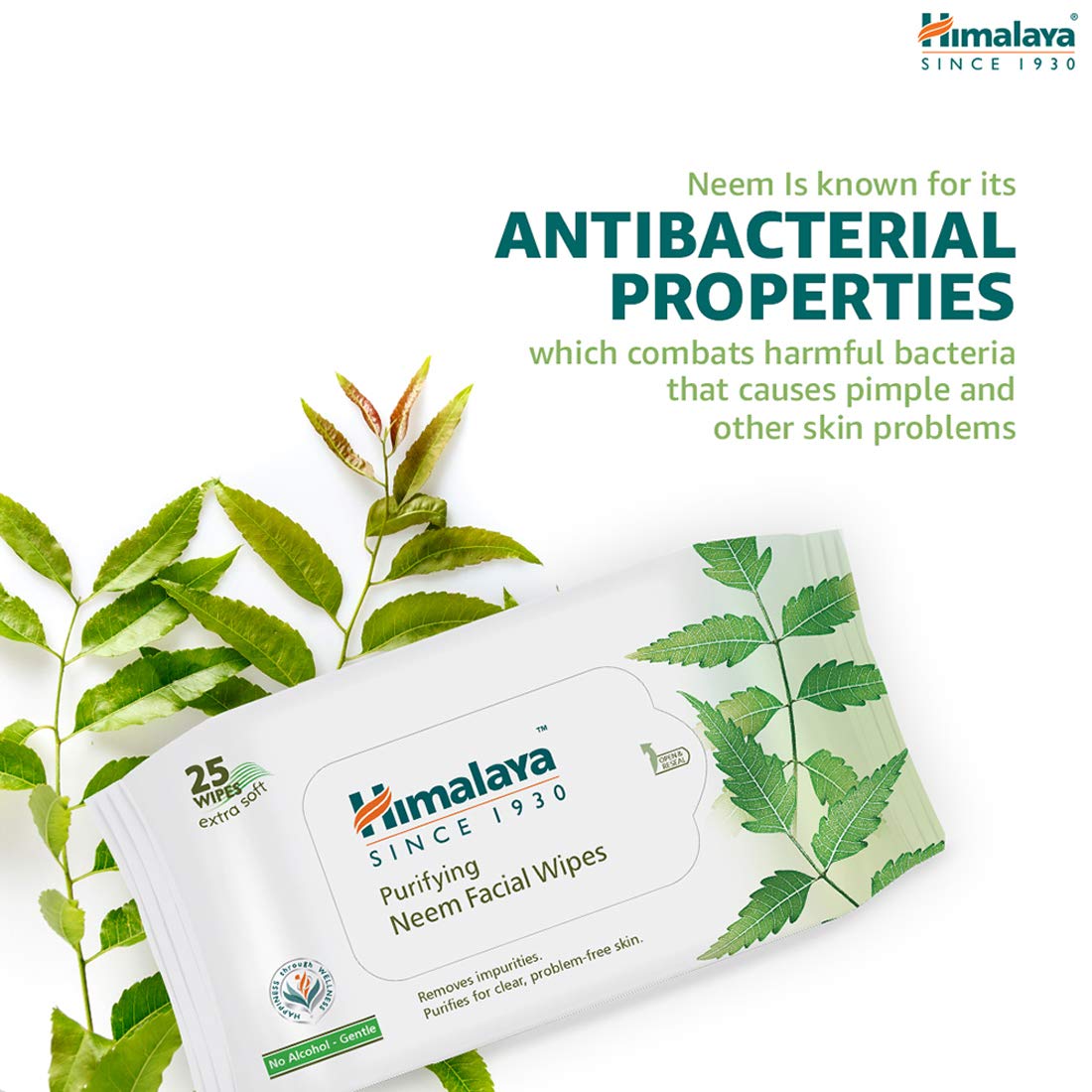 Himalaya Purifying Neem Facial Wipes 25 PIECE