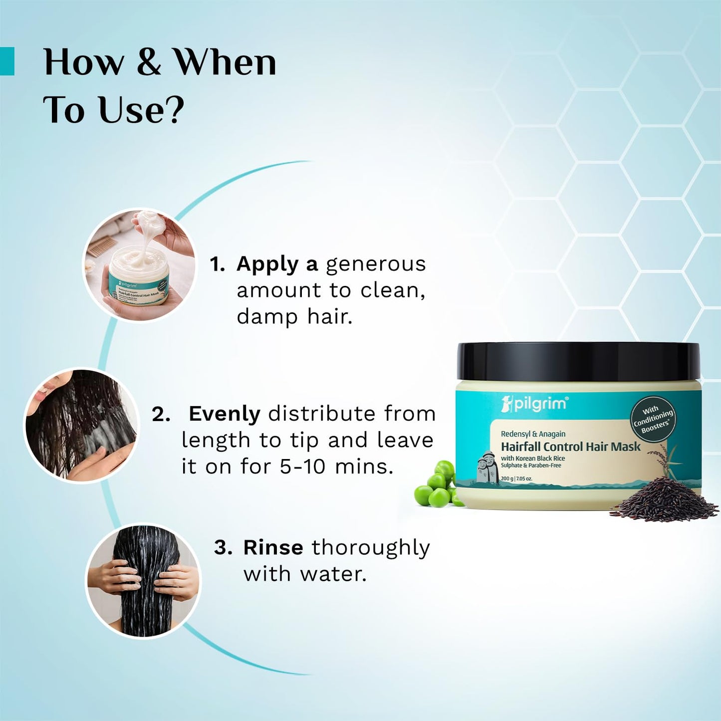 Pilgrim Redensyl & Anagain Hairfall Control Hair Mask 200 GRAM