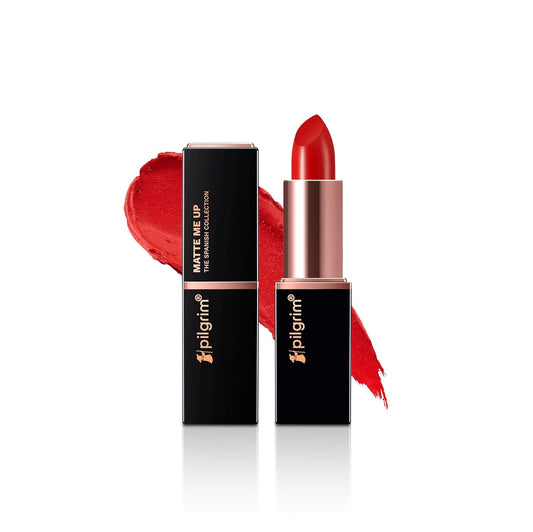Pilgrim Matte Bullet Lipstick Intense Colour Transferproof & Smudgeproof Flamin'Red-21 4.2 GRAM