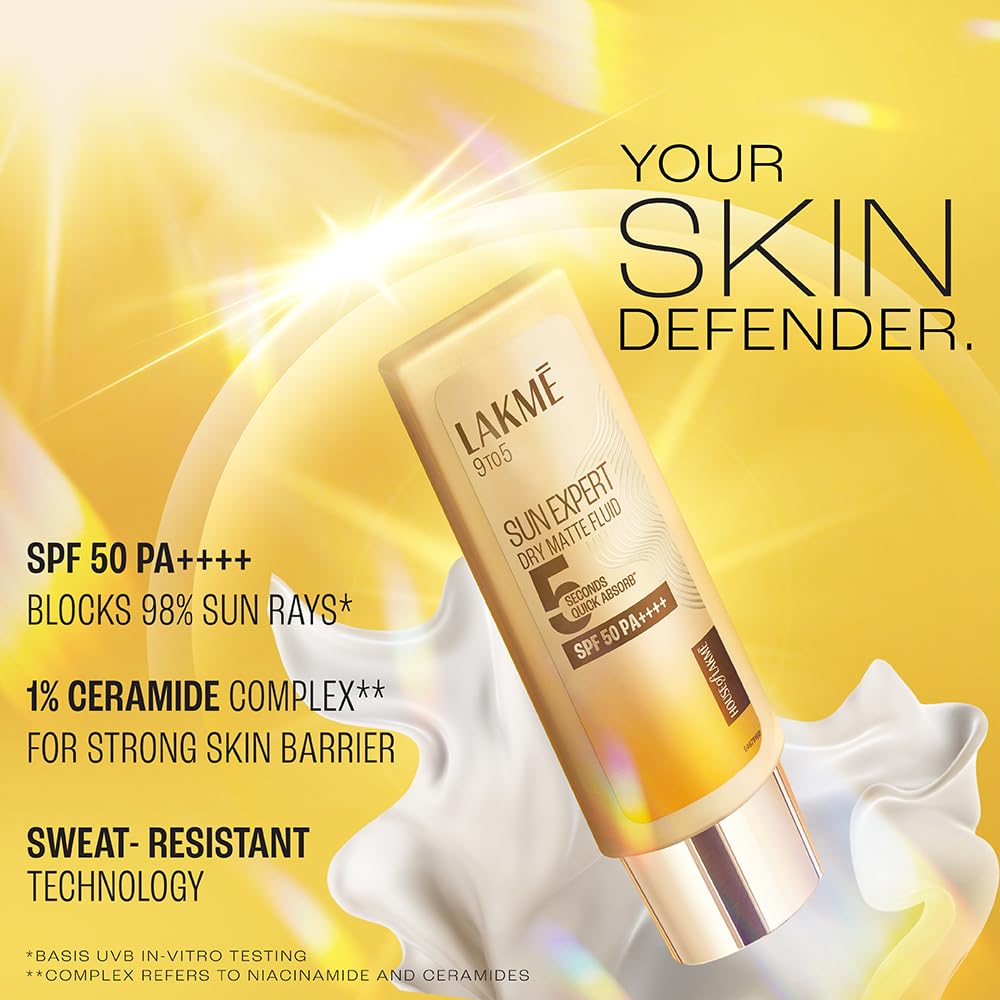 LAKME 9 To 5 SUN EXPERT DRY MATTE FLUID SPF 50 PA++++ 50 ml