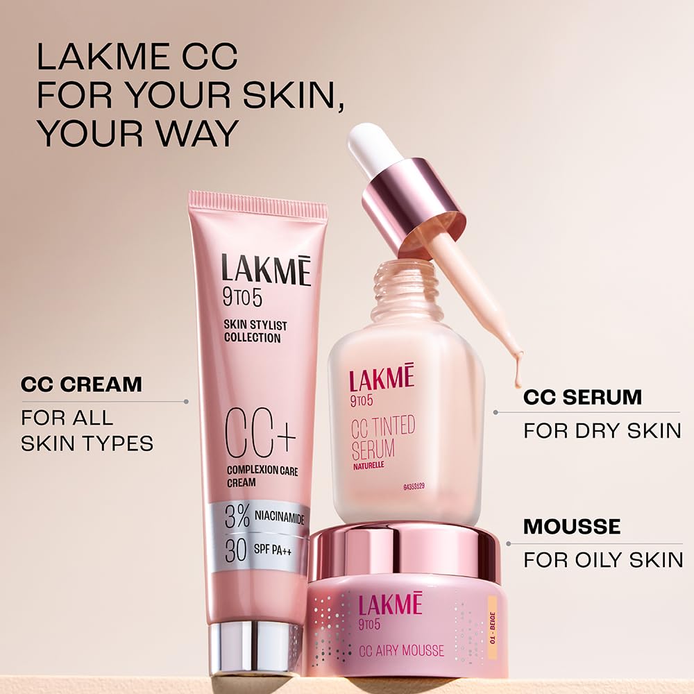 LAKME 9TO5 SKIN STYLIST COLLECTION SPF 30 PA++ CC CREAM - ALMOND 30 g
