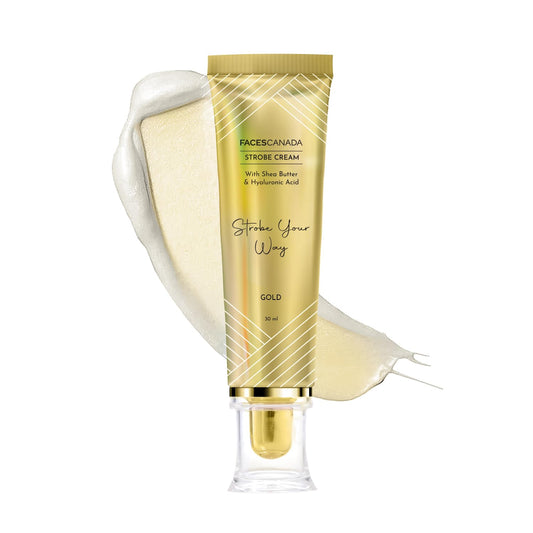 Faces Canada Strobe Cream - |Instant Illumination | Primer + Moisturizer Highlighter Gold 30 ml