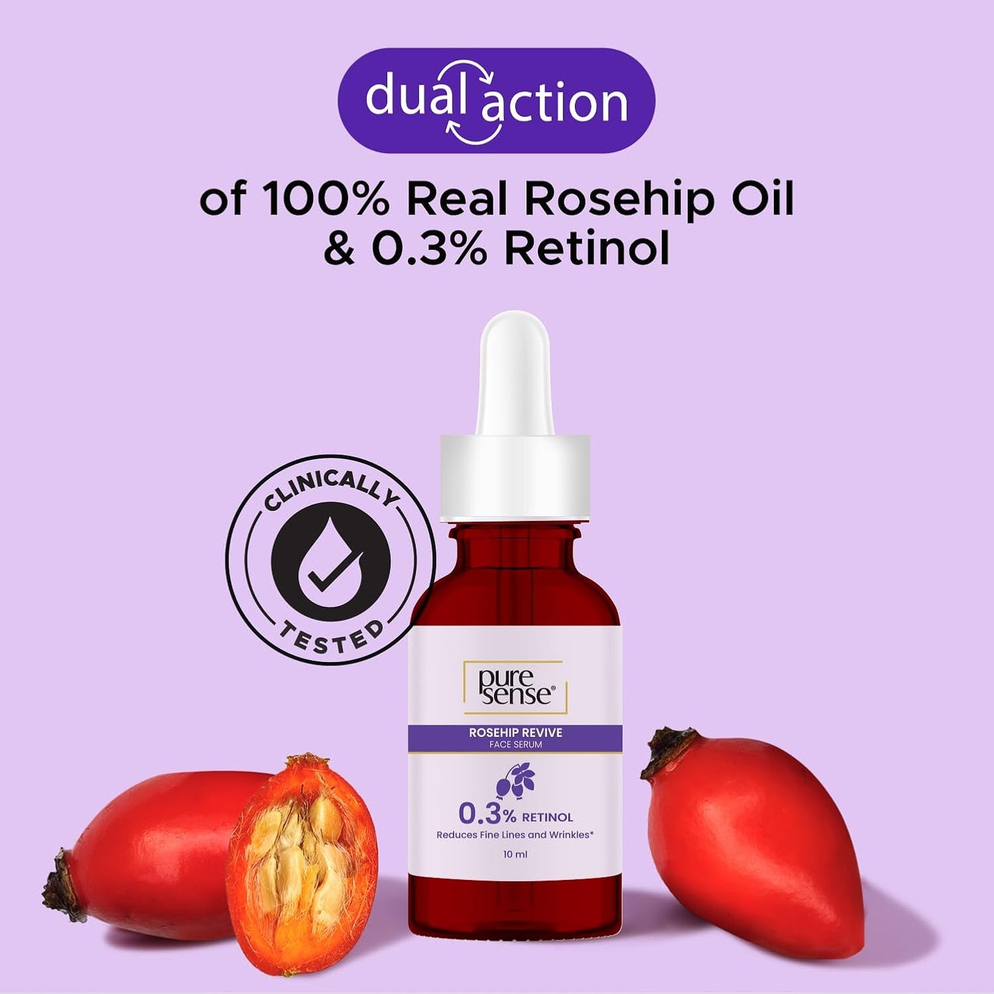 pure sense 0.3% RETINOL Rosehip & Papaya Face serum 10 ml
