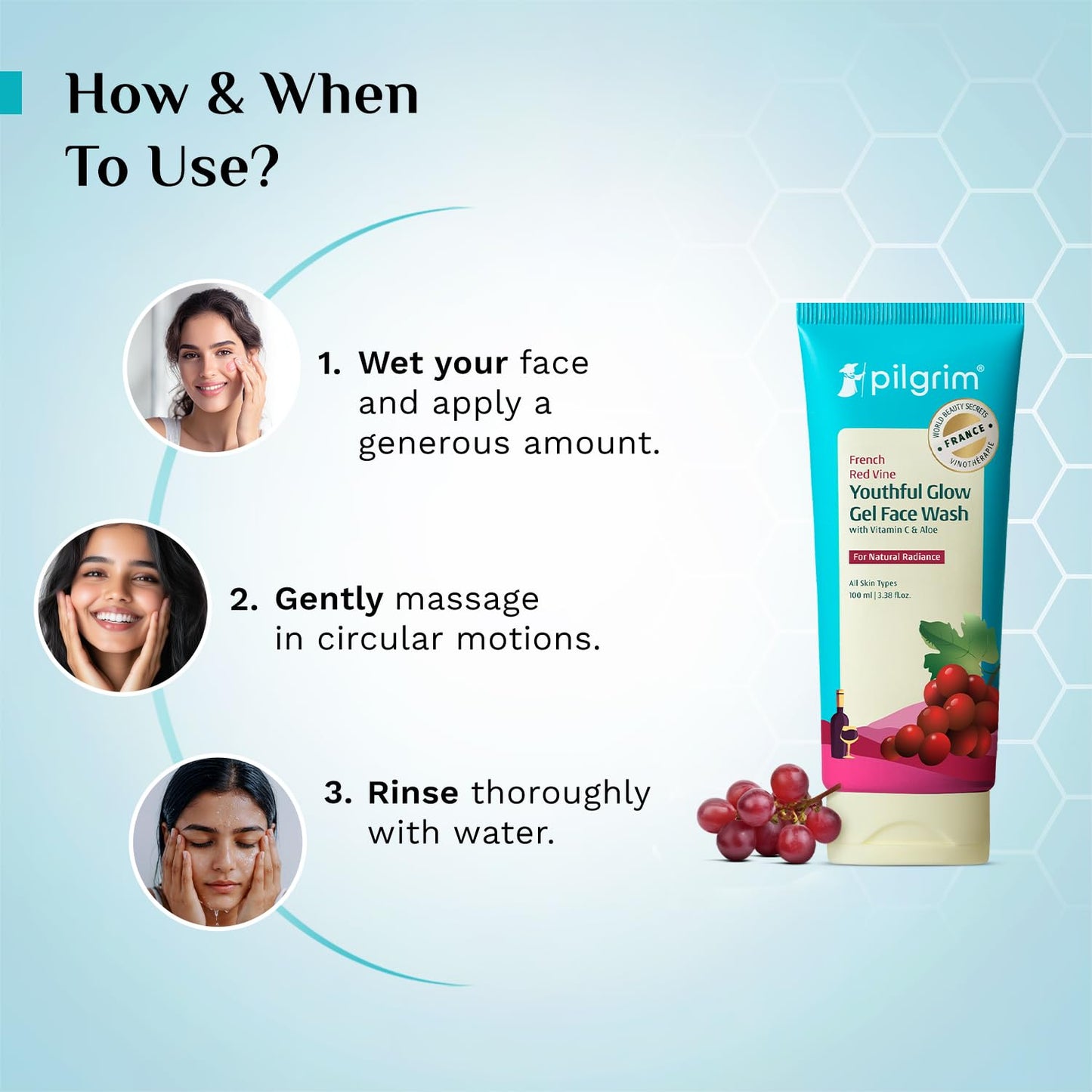 Pilgrim Red Vine Vitamin C & Aloe Face Wash 100 MILLI_LITRE