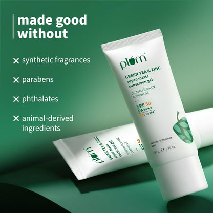 Plum Green Tea & Zinc Super-Matte Spf 50 Sunscreen Gel 50 GRAM