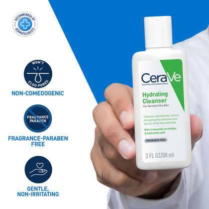Cerave Fragrance Free Hydrating Cleanser For Normal To Dry Skin 88 ml