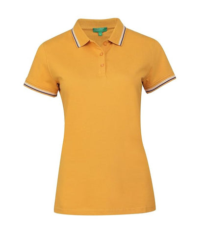 Women's Cotton Lycra Half Sleeves Plain Stylish Regular Fit Polo T-Shirt with Coloured Collar Tipping