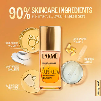 LAKME VIT C SUPERGLOW SKIN PERFECTING TINT FOUNDATION - N200 Neutral Nude 25 ml