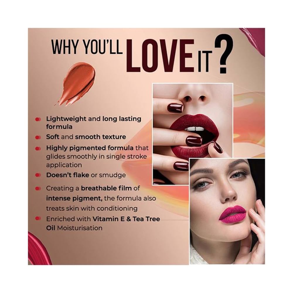 Colorbar Powerkiss Vegan Matte Lipcolor - Sizzle 001 5 ml
