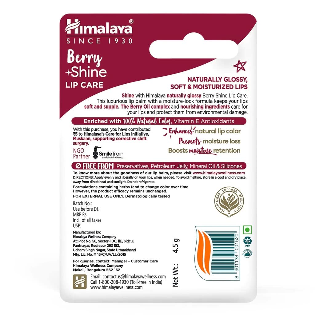 Himalaya Berry Shine Lip Care Lips 4.5 GRAM