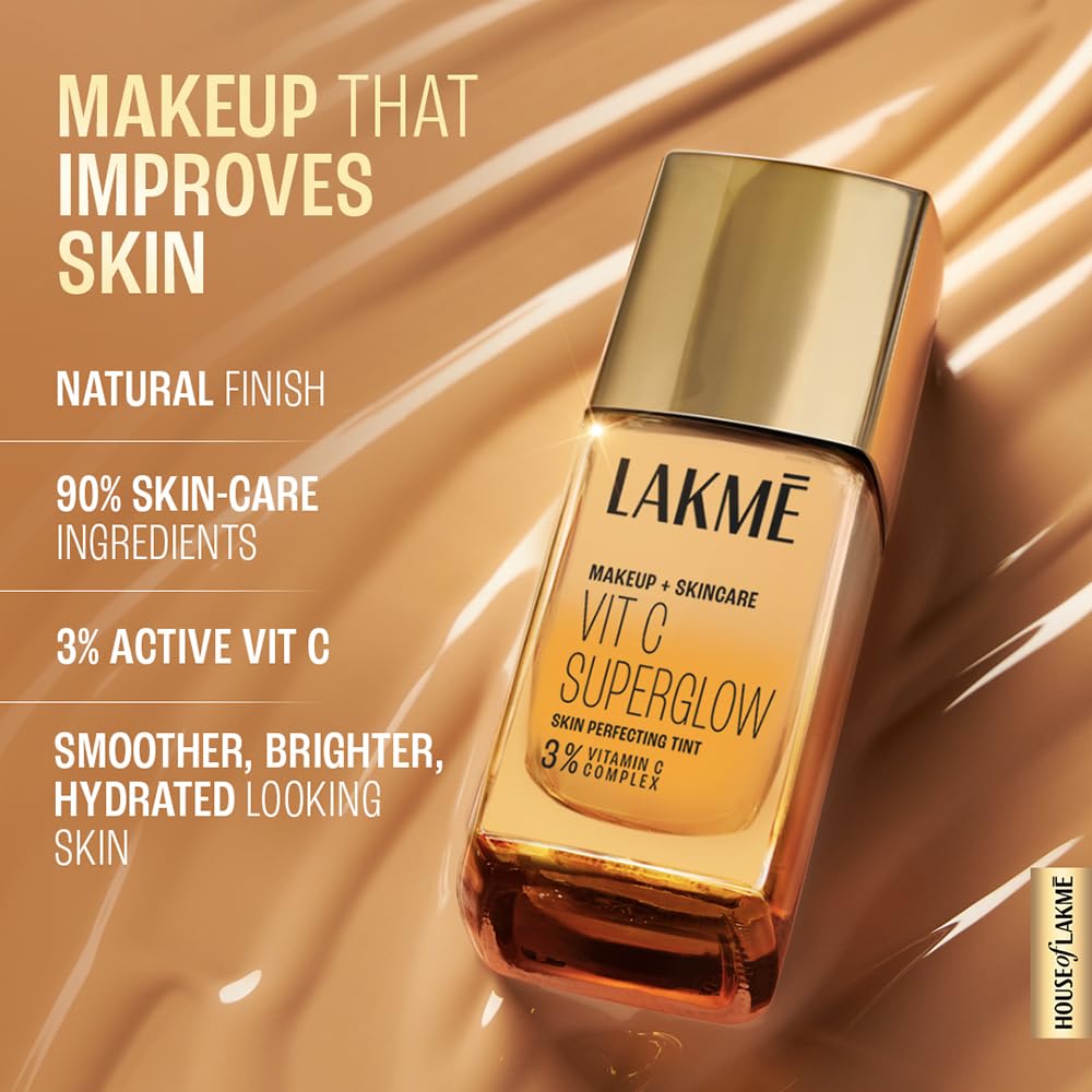LAKME MAKEUP+SKINCARE VITC SUPERGLOW SKIN PERFECTING TINT Foundation - N220 NEUTRAL MEDIUM 25 ml