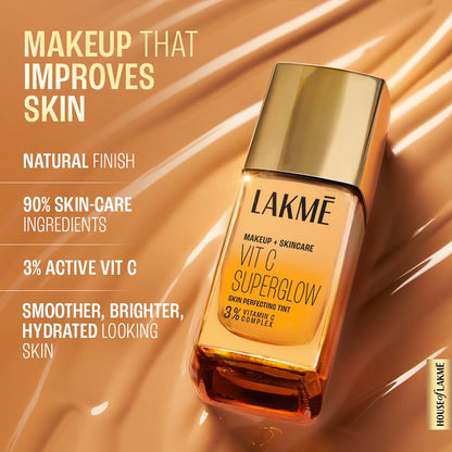 LAKME MAKEUP+SKINCARE VITC SUPERGLOW SKIN PERFECTING TINT Foundation - N220 NEUTRAL MEDIUM 25 ml