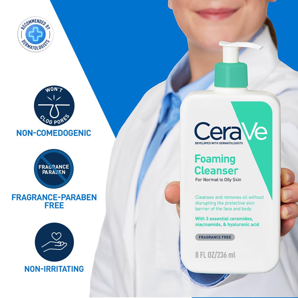 Cerave Fragrance Free Foaming Cleanser For Normal To Oily Skin 236 ml