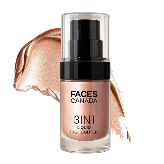 Faces Canada 3 in 1 Liquid Highlighter - 03 Rose Gold 15ml