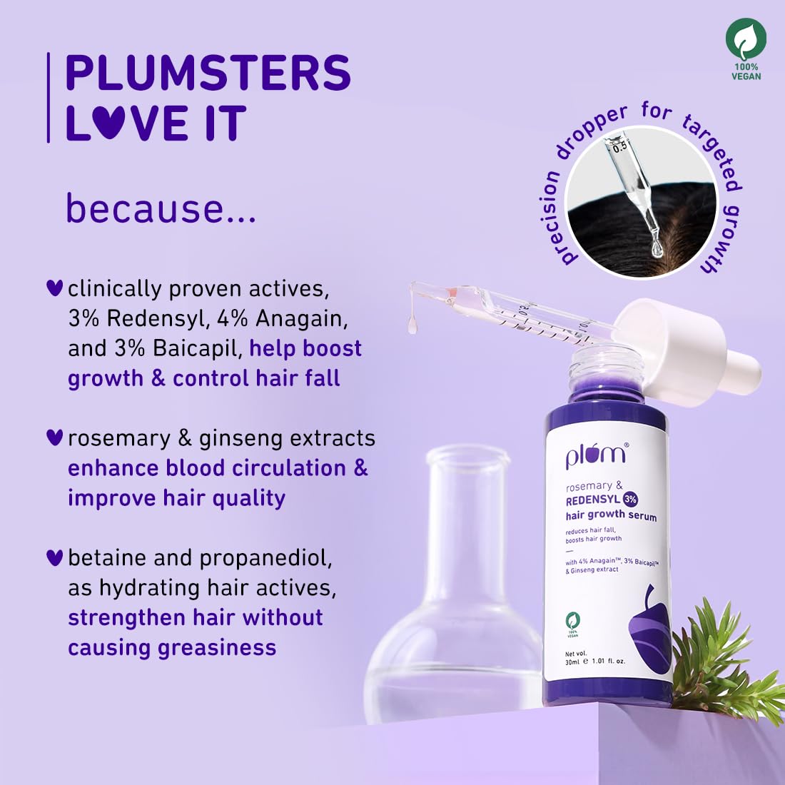 Plum 3% Redensyl & Rosemary Hair Growth Serum 30 MILLI_LITRE