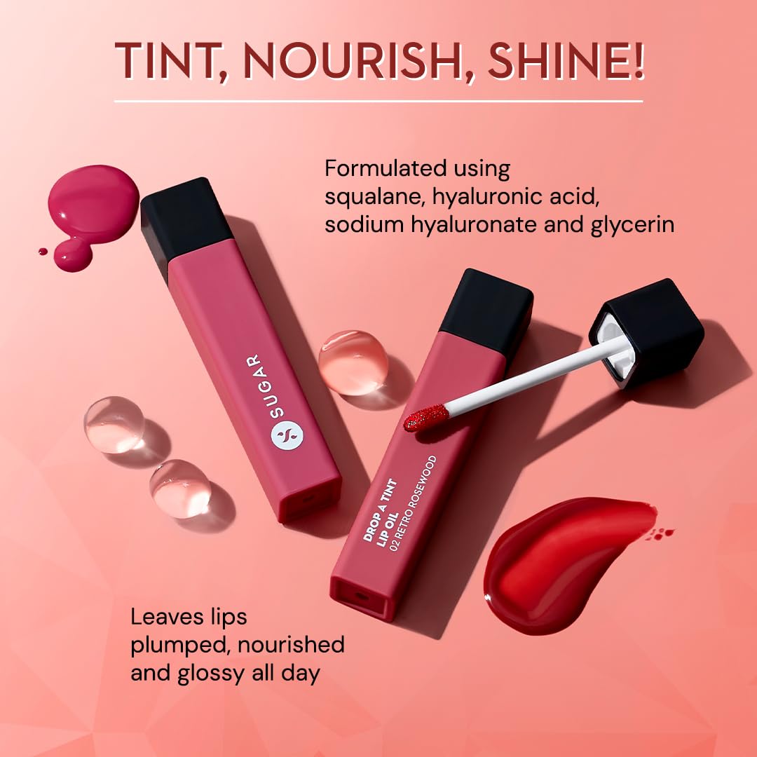 Sugar Cosmetics Drop A Tint Lip Oil - Roaring Raspberry 06 4 MILLI_LITRE