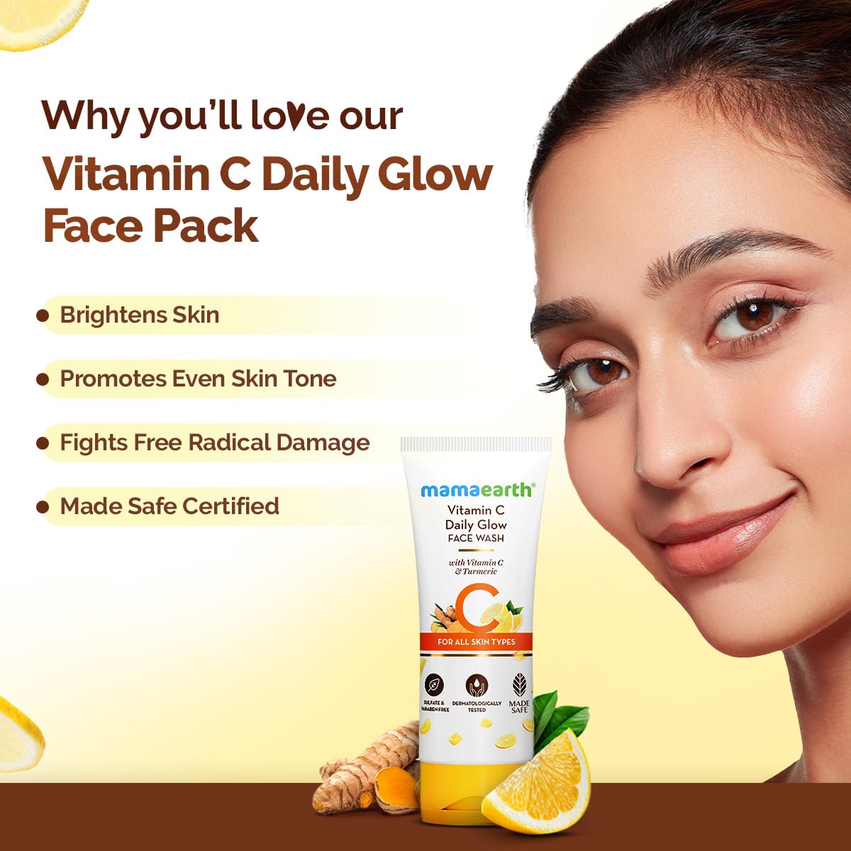 Mamaearth Vitamin C & Turmeric For Illumination Face Wash 100 ml