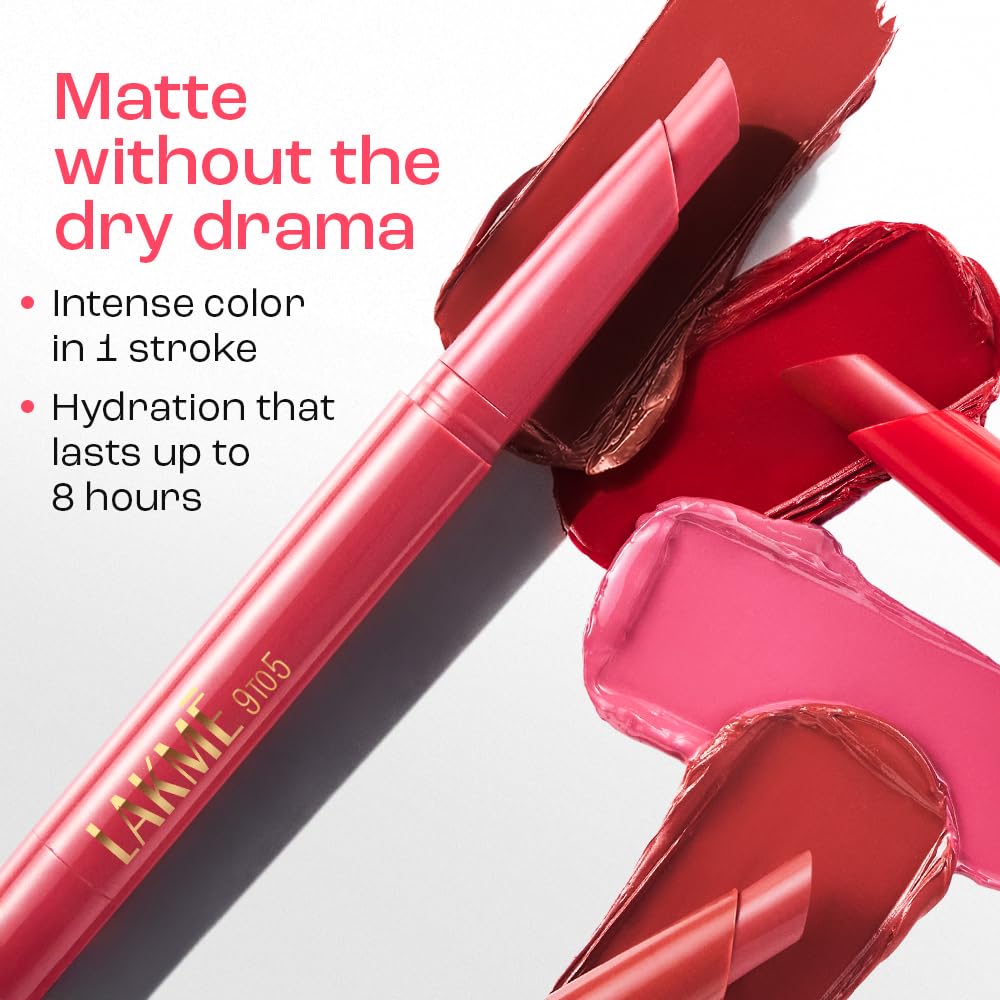 LAKME 9 TO 5 FOREVER MATTE LIP CRAYON - RED MARSALA